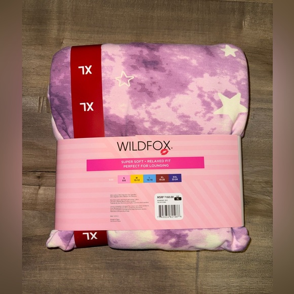 Wildfox Women’s Relaxed Fit Super-Soft Sweatshirt & Short Lounge Set XL NEW - Picture 3 of 5